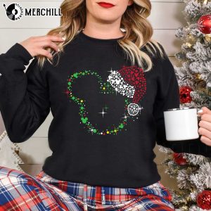 Santa Mickey Shirt Mickey Mouse Christmas Shirt Womens Gifts for Disney Lovers