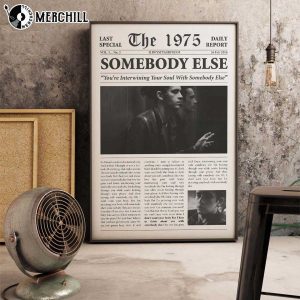 Somebody Else Lyric The 1975 Retro Newspaper Poster Gifts for The 1975 Fans