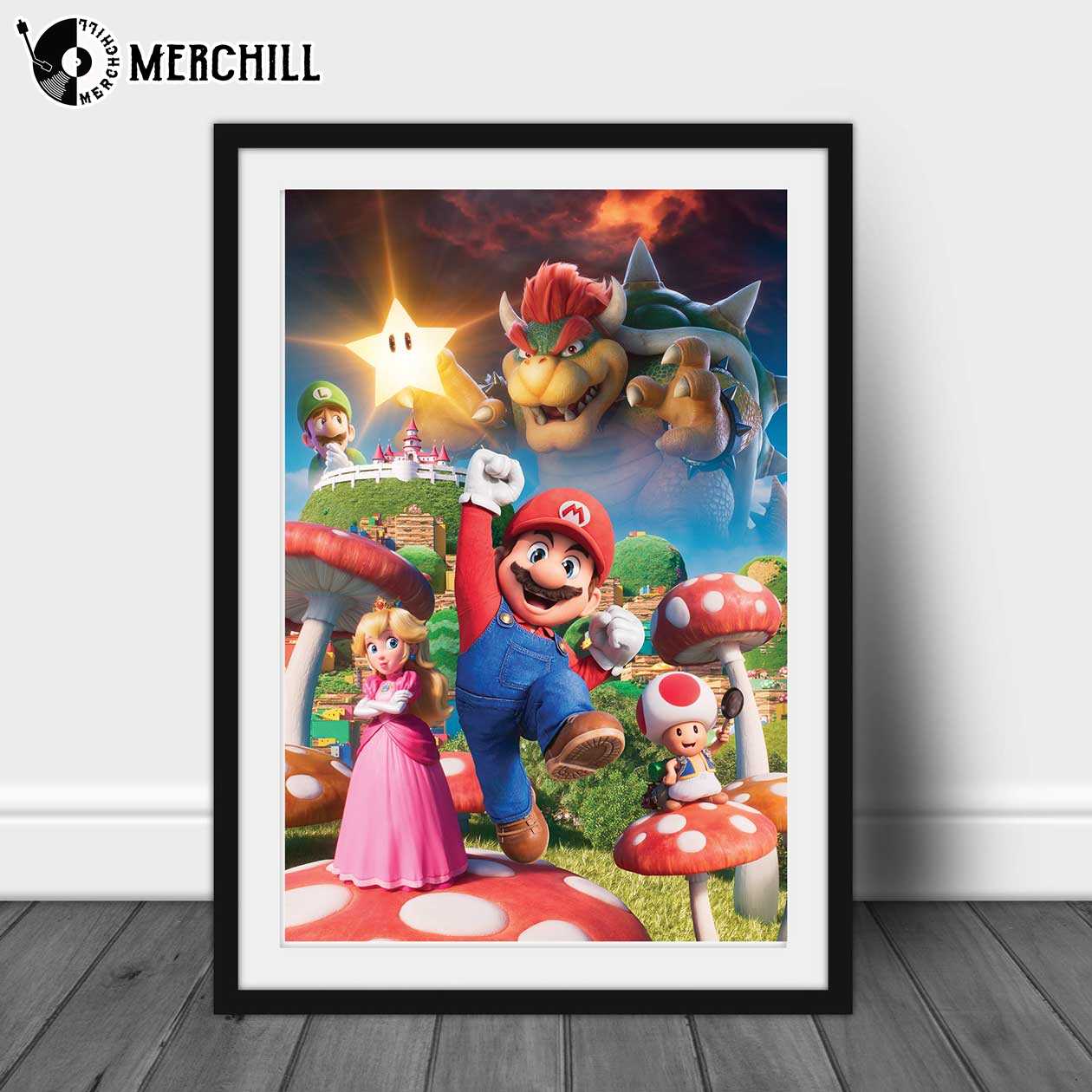 Super Mario Bros Movie Poster Gifts for Mario Lovers Happy Place for Music Lovers