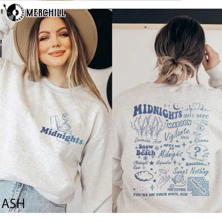 Taylor Swift Midnight Album Songs Sweatshirt 2 Sides Swiftie Shirt ...