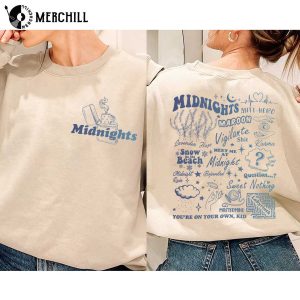 Taylor Swift Midnight Album Songs Sweatshirt 2 Sides Swiftie Shirt