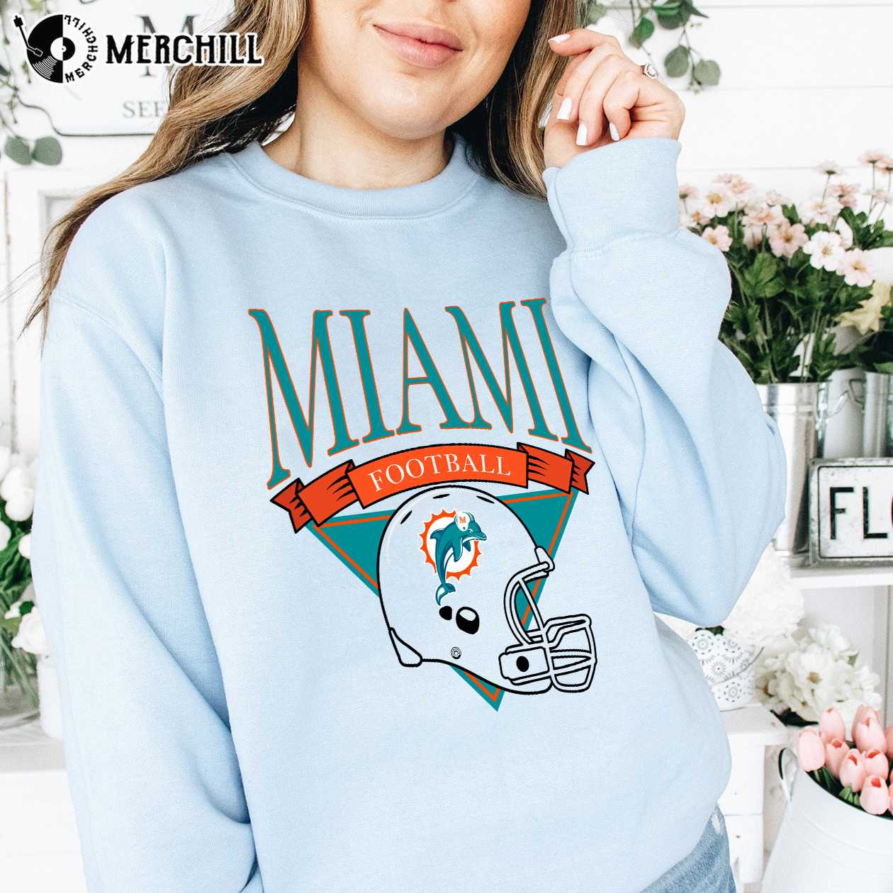 Vintage Dolphin Football Shirt Miami Dolphins Fan Gifts - Happy