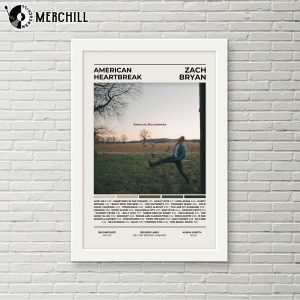 Zach Bryan American HeartBreak Poster Album Cover Gift for Zach Bryan Fan 3