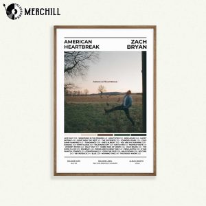 Zach Bryan American HeartBreak Poster Album Cover Gift for Zach Bryan Fan