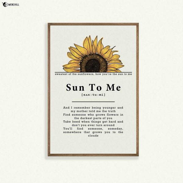Zach Bryan Poster Sun to Me Lyrics