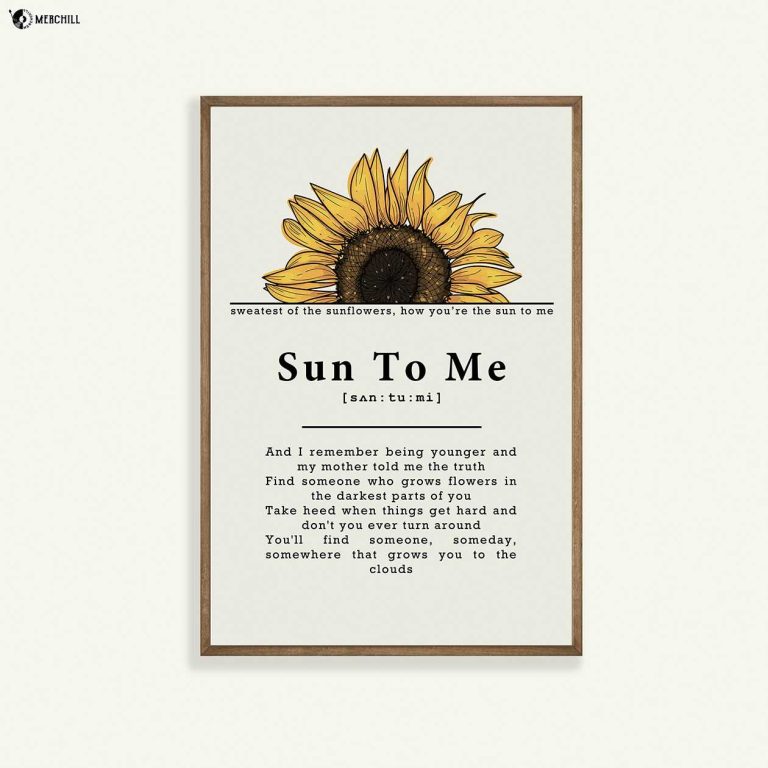 Zach Bryan Poster Sun to Me Lyrics - Happy Place for Music Lovers