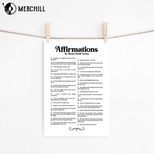 Affirmations In Taylor Swift Lyrics Poster Gift for Swiftie