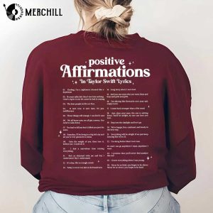 Positive Affirmations Taylor Swift Lyrics Sweatshirt Cool Gift for Swiftie 4
