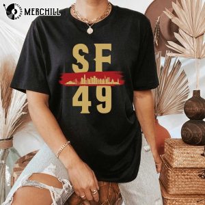 San Francisco 49ers Shirt Mens 5XL NFL Black Adult Tshirt Football Custom SF