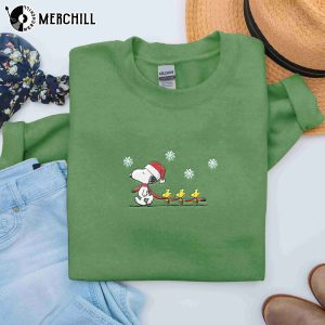 Snoopy Christmas Shirt Womens Emboridery Best Snoopy Gifts 3