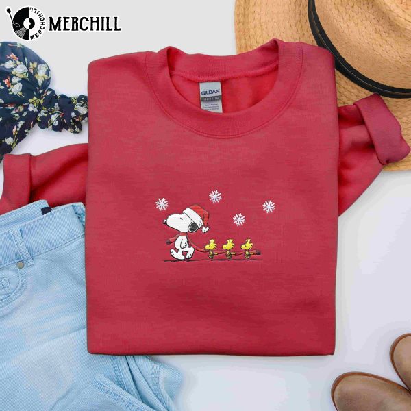 Snoopy Christmas Shirt Womens Emboridery Best Snoopy Gifts