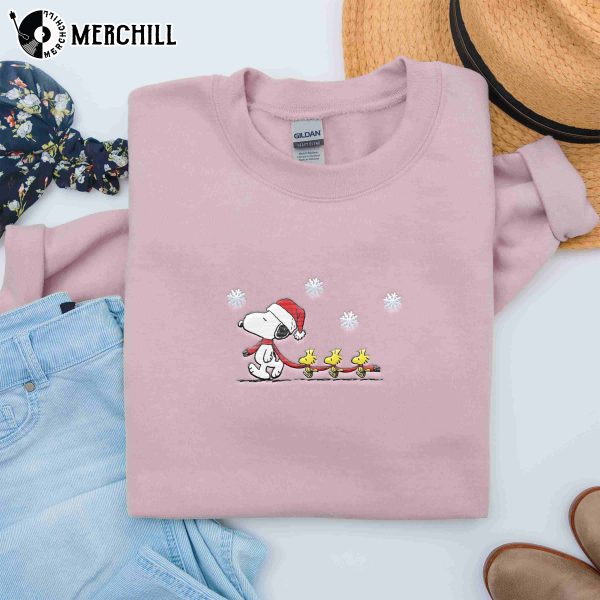 Snoopy Christmas Shirt Womens Emboridery Best Snoopy Gifts