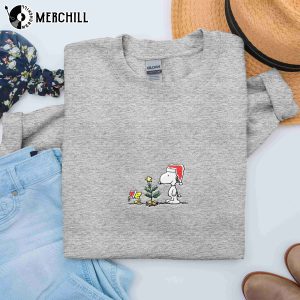 Snoopy and Woodstock Christmas Embroidered Shirt Gift for Peanuts Lovers 3