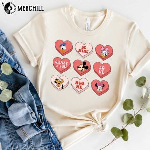 Candy Heart Mickey and Friends Disney Valentine Shirt Great Valentines Gifts for Her 4