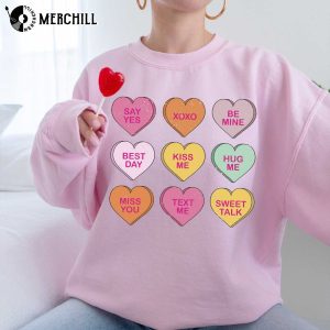Candy Heart Shirt Valentine Tee Shirts Womens Valentines Gifts for Mom