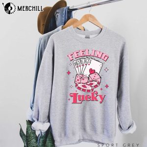 Feeling Lucky Funny Valentines Shirts Valentines Day Presents for Her 3