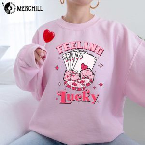 Feeling Lucky Funny Valentines Shirts Valentines Day Presents for Her
