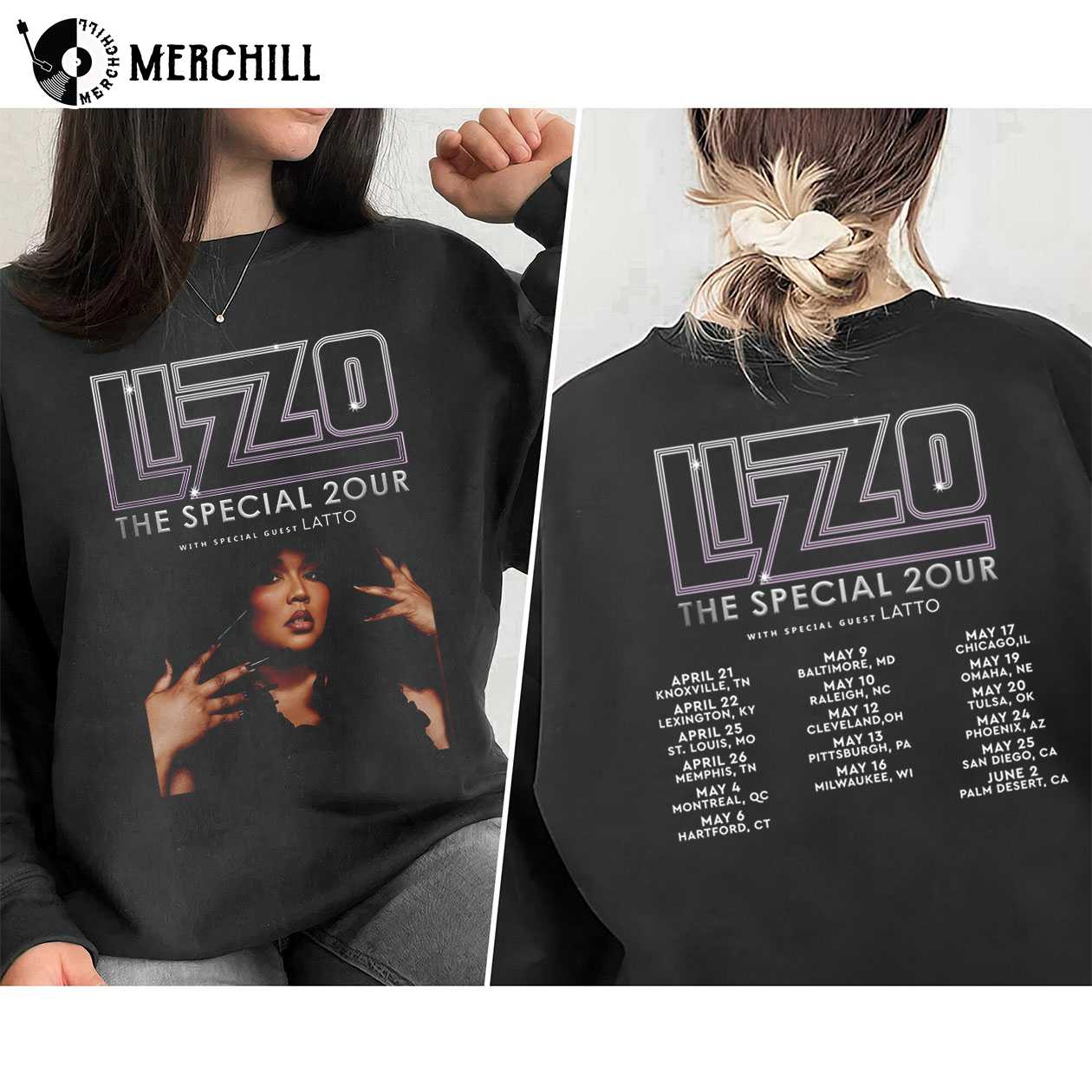 Lizzo The Special 2our Sweatshirt 2 Printed Sides Lizzo Concert Shirt -  Happy Place for Music Lovers
