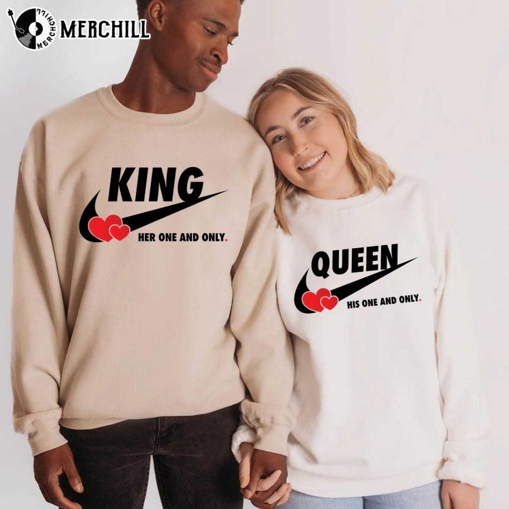 Matching Queen and King Nike Shirt Couple Valentine Shirts Happy Place for Music Lovers