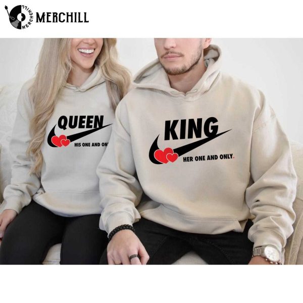 Matching Queen and King Nike Shirt Couple Valentine Shirts