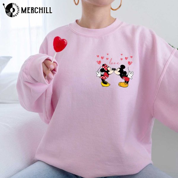 Mickey and Minnie Kissing Disney Valentines Day Shirts 2 Sides