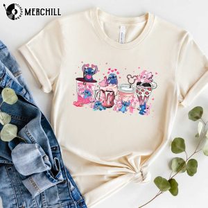 Stitch and Angel Kissing Valentines Day Tees Cute Valentines Ideas 4