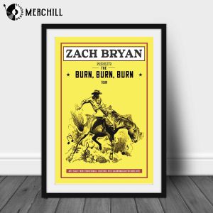 Burn Burn Burn Tour 2023 Zach Bryan Poster Gifts for Country Music Lovers