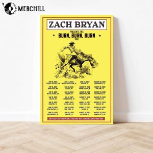 Burn Burn Burn Tour Zach Bryan Poster Gifts for Country Music Lovers 2