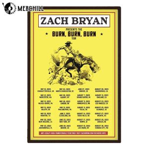 Burn Burn Burn Tour Zach Bryan Poster Gifts for Country Music Lovers 3