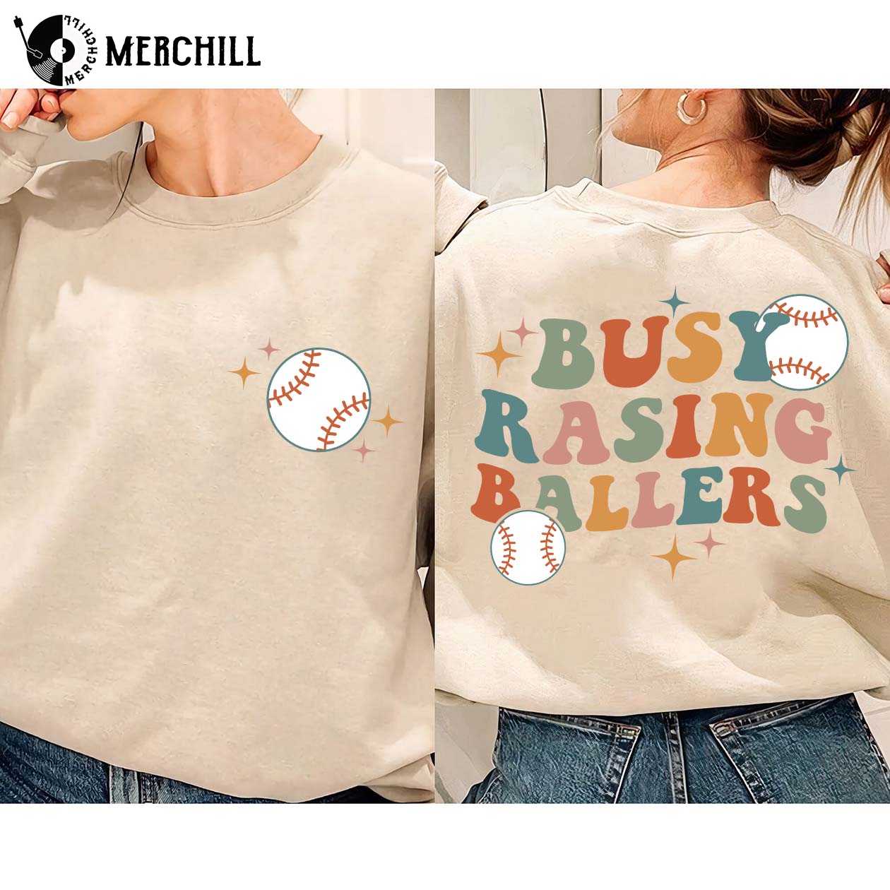 Busy Raising Ballers Funny Baseball Mom Shirt Mothersday Ideas - Happy  Place for Music Lovers