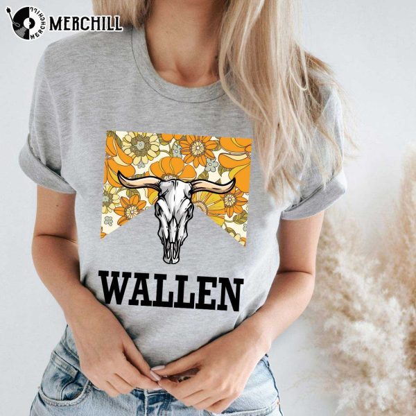 Floral Wallen Bull Skull Shirt Cute Morgan Wallen Shirt