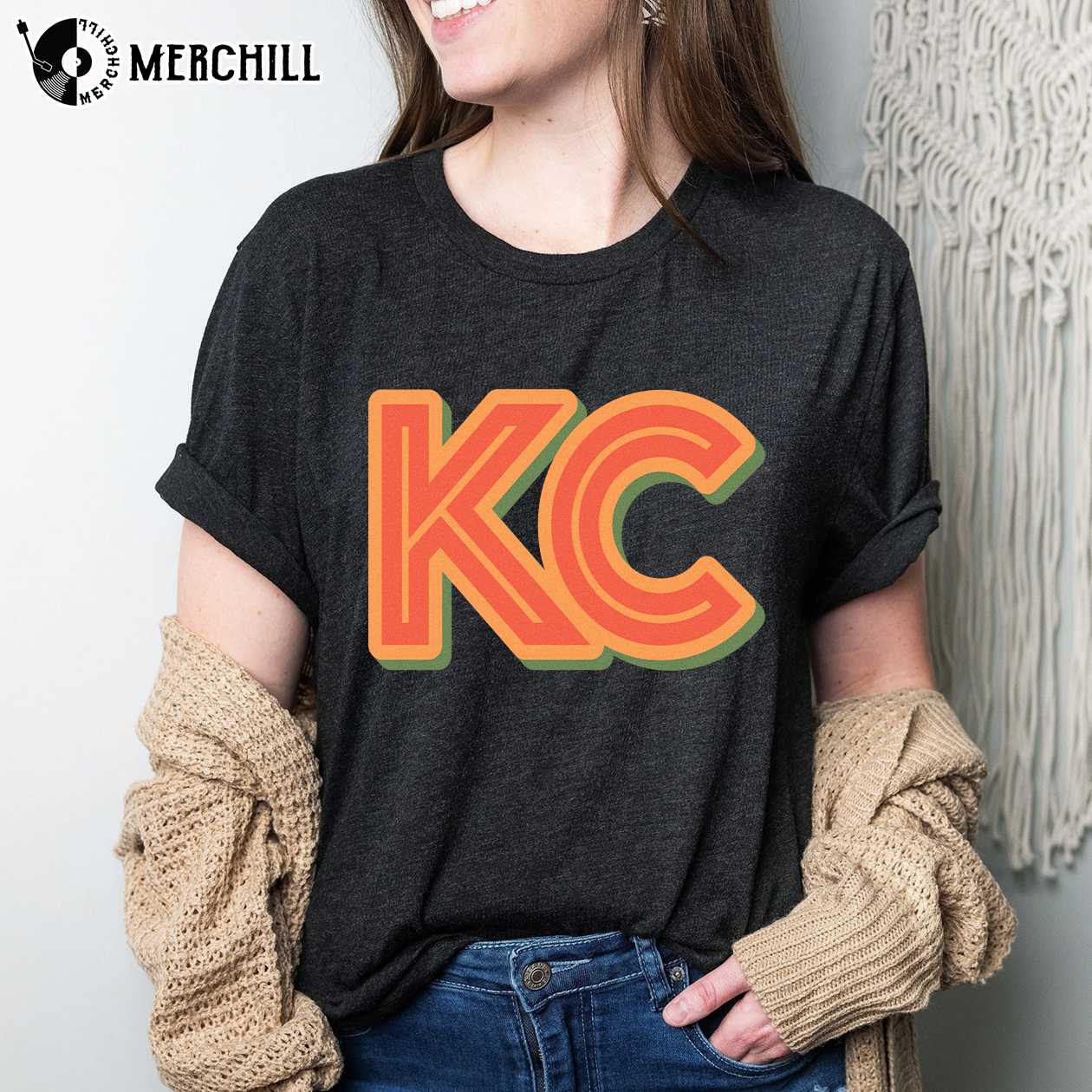 KC Chiefs Shirts Womens Unique Kansas City Chiefs Gift - Happy Place for  Music Lovers