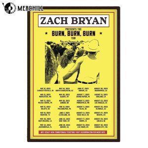 Zach Bryan Burn Burn Burn Tour Poster Gifts for Country Music Fans