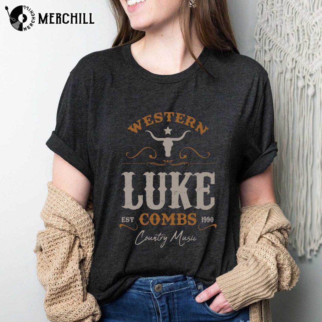 Luke Combs Concert Tshirt Western Bullhead Luke Combs Tour 2023 Merch