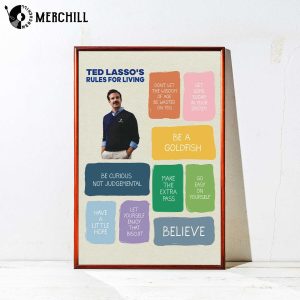Ted Lasso Quote Poster Rules for Living Gift for Ted Lasso Fans