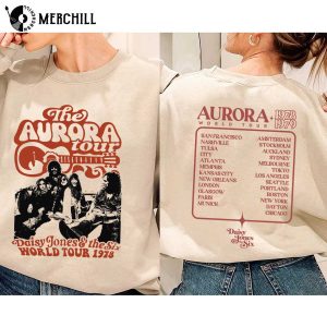 Vintage Daisy Jones And The Six Shirt 2 Sides Aurora World Tour 2