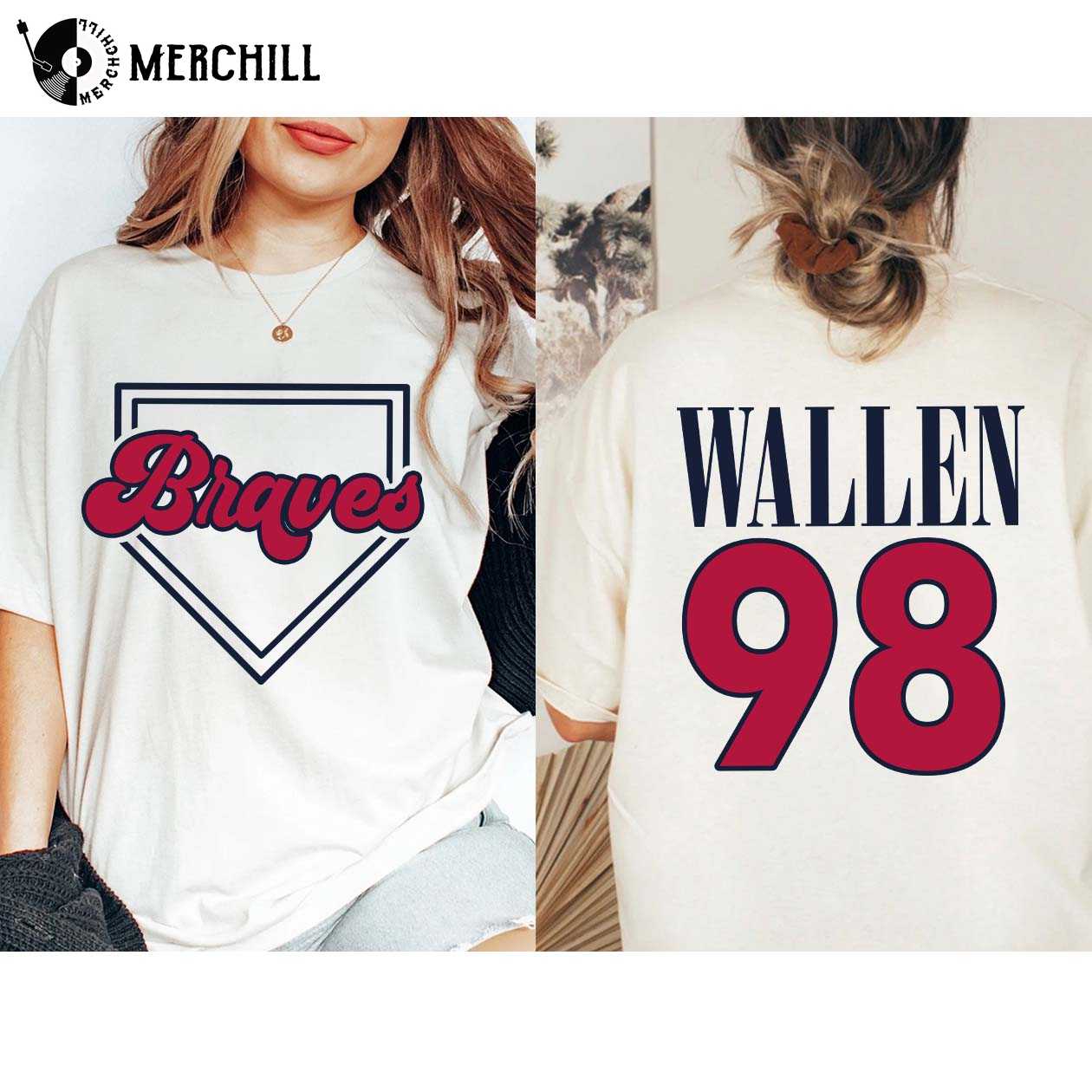 Name Personalized M W Baseball Braves 98 2 Sides Shirt One Thing