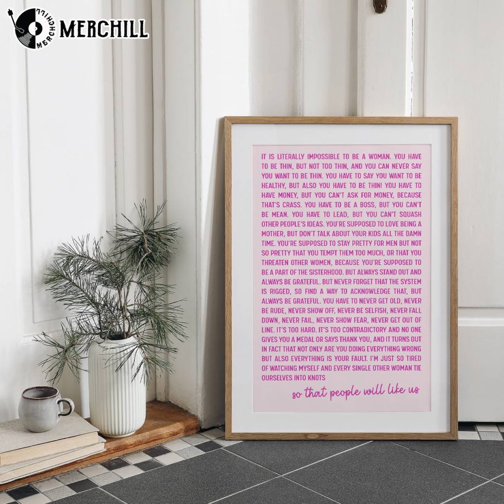 Gloria Speech Poster New Barbie Movie 2023 - Happy Place for Music Lovers