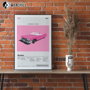 Pink Convertible Car Barbie Movie Poster 2023 4