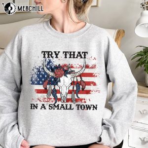 Vintage Try That In A Small Town T Shirt Flag USA 2