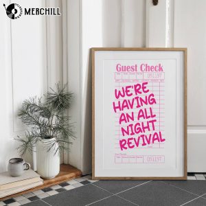 All Night Revival Print Pink Zach Bryan Guest Check 3