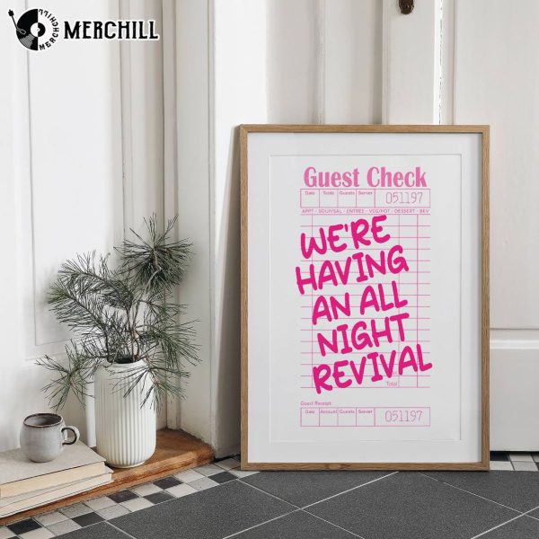 All Night Revival Print Pink Zach Bryan Guest Check