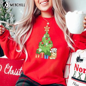 Bingo Chritsmas Tree Sweatshirt Women Bluey Shirt 4