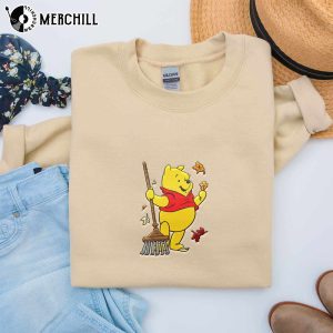 Embroidered Fall Winnie the Pooh Sweatshirt Vintage Halloween Sweater