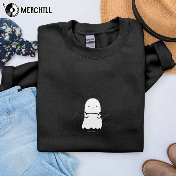 Embroidered Ghost Sweatshirt Dead Lift Ghost
