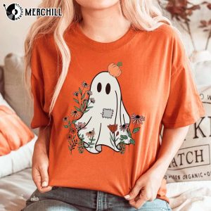 Floral Ghost Cute Halloween Shirt Spooky Season 3