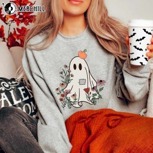 Floral Ghost Cute Halloween Shirt Spooky Season 4