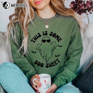 Funny Spooky Halloween Sweatshirt This is Some Boo Sheet 2