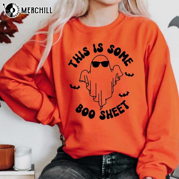 Funny Spooky Halloween Sweatshirt This is Some Boo Sheet
