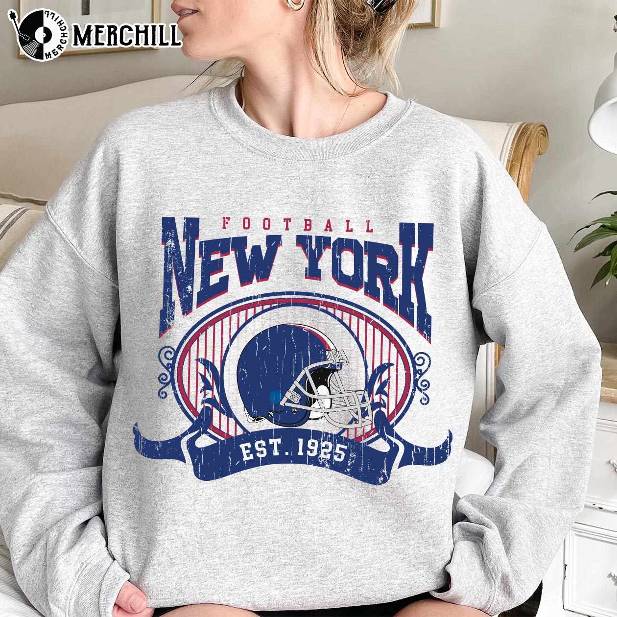 Giant Sweatshirt New York Football Crewneck - Happy Place for Music Lovers